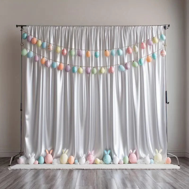 Satin Backdrop Curtain,with Rod Pocket for Wedding,Birthday,Baby Shower,Photography,Graduation Party Backdrop Drapes,1 Panel
