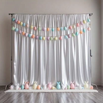 Satin Backdrop Curtain,with Rod Pocket for Wedding,Birthday,Baby Shower,Photography,Graduation Party Backdrop Drapes,1 Panel