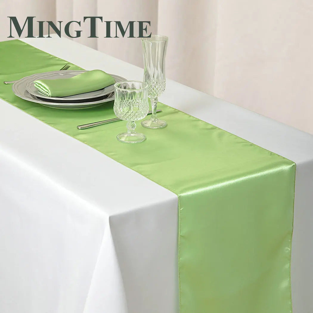 Satin Table Runner 30cm X 275cm Wedding Party Supply Christmas Home Modern Coffee Dining Luxury Table Decoration 12" X 108" -