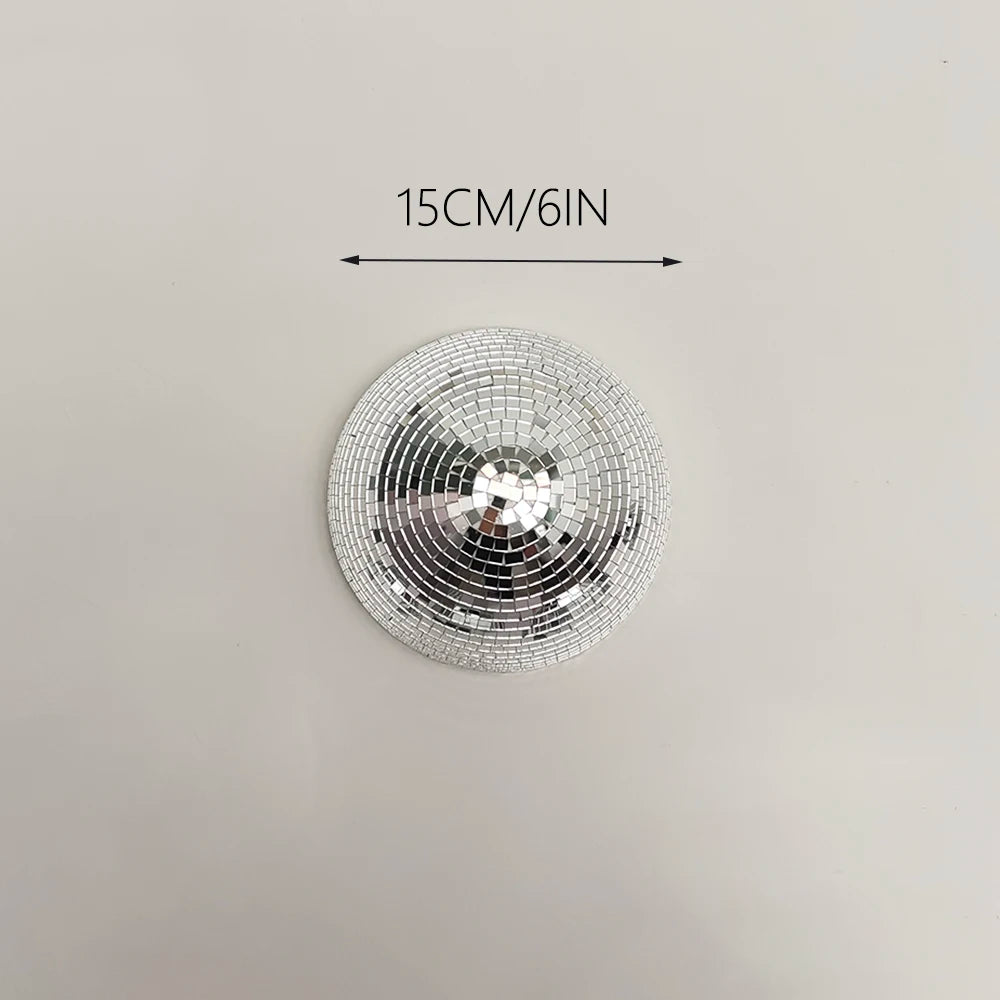 Wall Disco Ball Mirrored Designs Metallic Home Decor Mirror Ball Decoration For Wedding Disco Ball Semicircle Home Wall Art -
