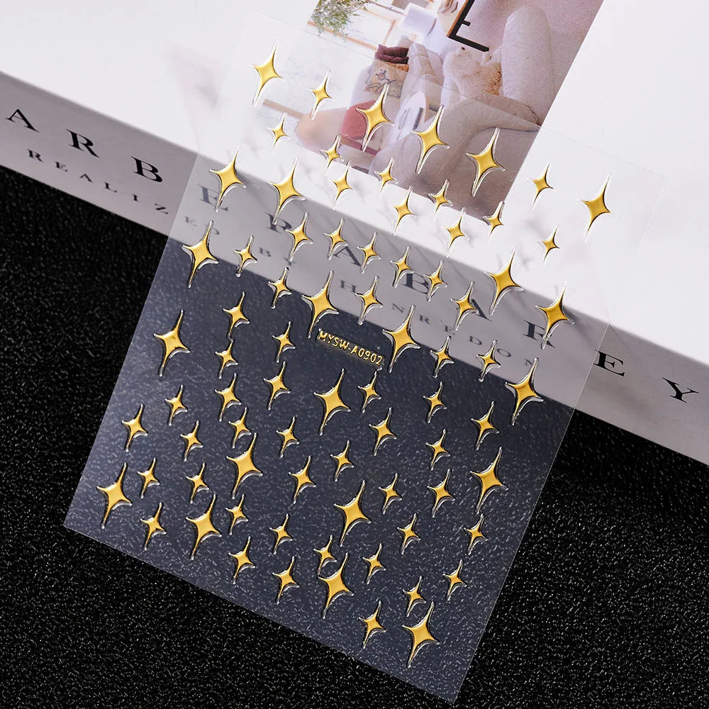 1PC 26-English Alphabet Number 3D Self-adhesive Nail Art Decal Sticker Word Small Letter Nail Decals Sticker Manicure Decorat