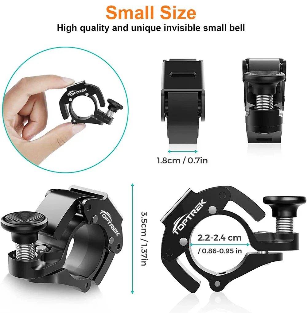 Toptrek Stainless Bicycle Bell Ring MTB Cycling Horn Bike Handlebar Bell Crisp Sound Horn for Bicycle Safety Bike Accessories