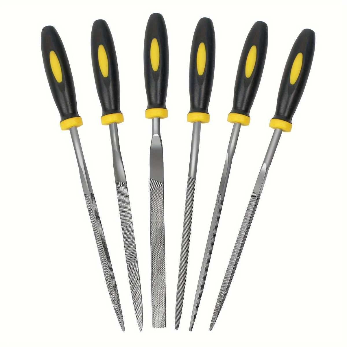 High-Carbon Steel Precise Needle File Set - Premium Kit with Non-Slip Ergonomic Handles, for Wood/Plastic/Model Filing - 5pc