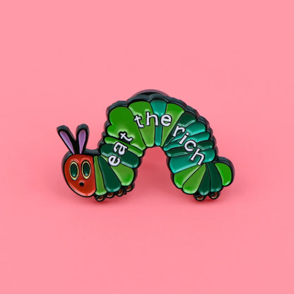 Eat The Rich Enamel Lapel Pin Badge Pins Hats Clothes backpacks Decoration Jewelry Accessories Gift