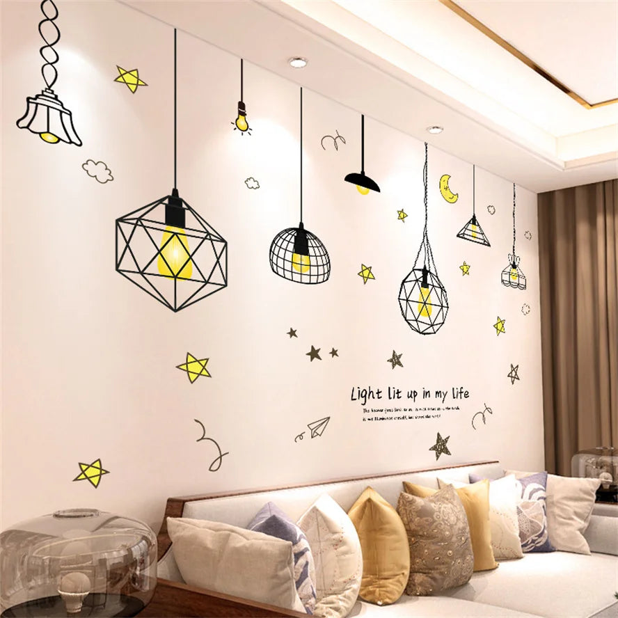 DIY Purple Lavender Living Room Wall Stickers Decor Self-adhesive Flowers Butterfly Wall Decals Mural Bedroom Home Decoration