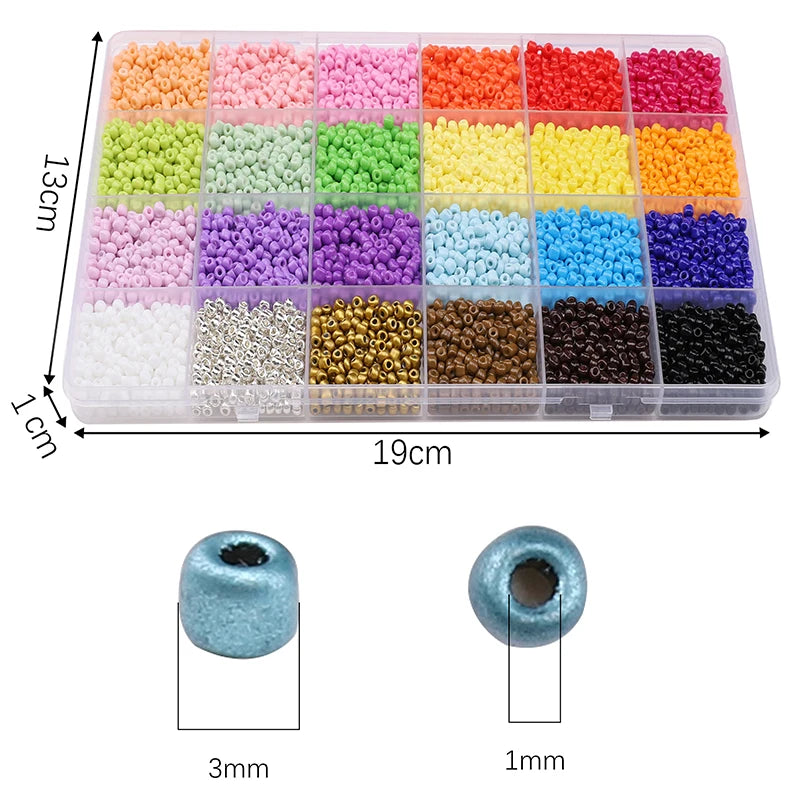 About 5200Pcs24 Grid Rice Bead Box Handmade DIY Jewelry Bracelet Earrings Kandi Jewelry Accessories Materials