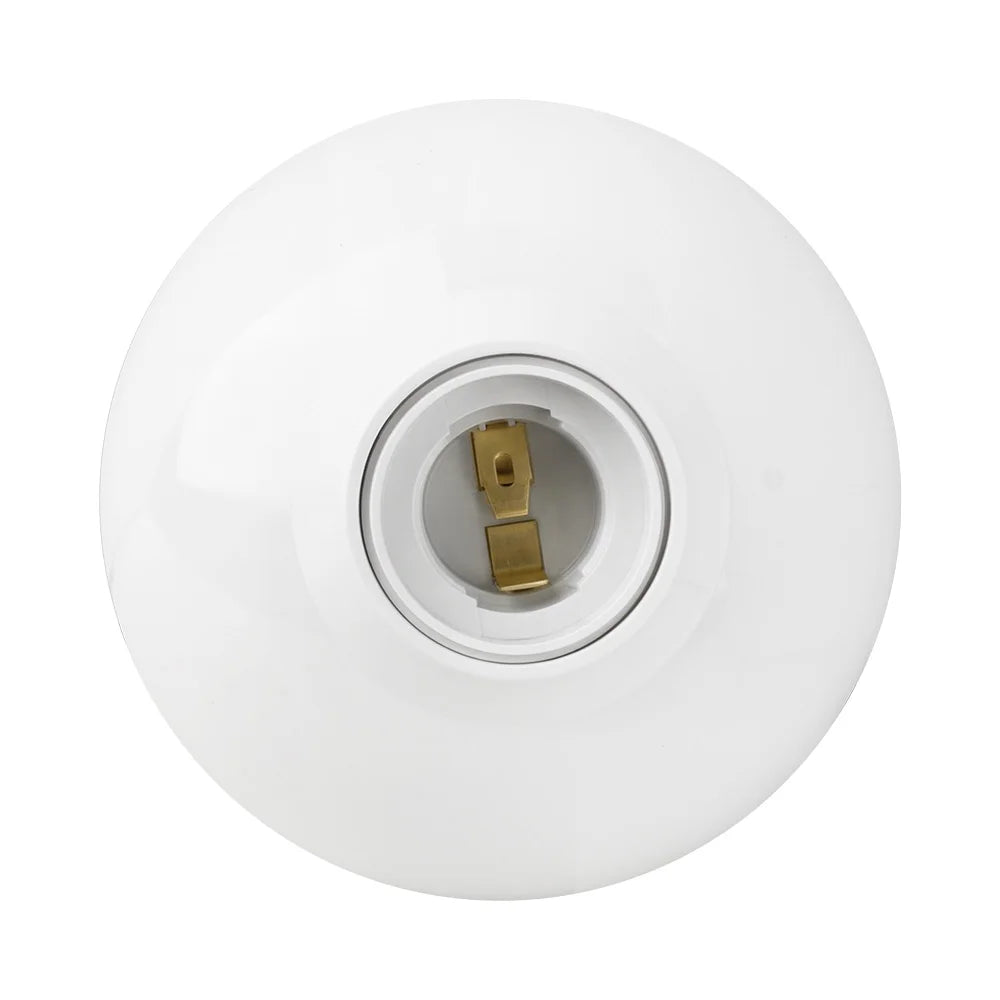 DIY E27 LED Light Bulb Holder Round Socket Base，850°fireproog Hanging Lamp Socket Base Industrial Ceiling Wall Light Base Hol