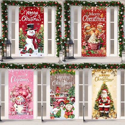 Christmas Door Banner Merry Christmas Decor for Home 2025 Xmas Hanging Wall Door Decor Navidad Noel Happy New Year Gift 2026