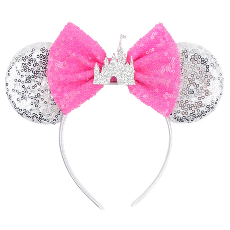 New Christmas Halloween Mouse Ears Headband Cartoon Sequin Bows Headband Birthday Party Princess Cosplay Costume For Women Ad