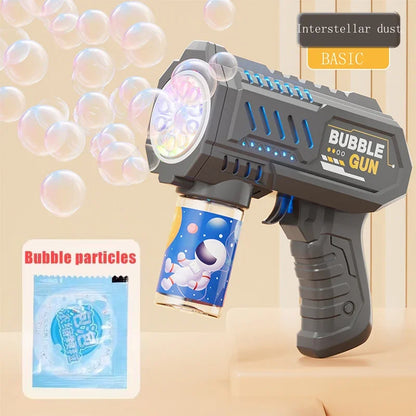 6-hole Dinosaur Bubble Machine Electric Bubble Gun with Light Fully Automatic Bubble Gun Automatic Soap Blower Outdoor Game T