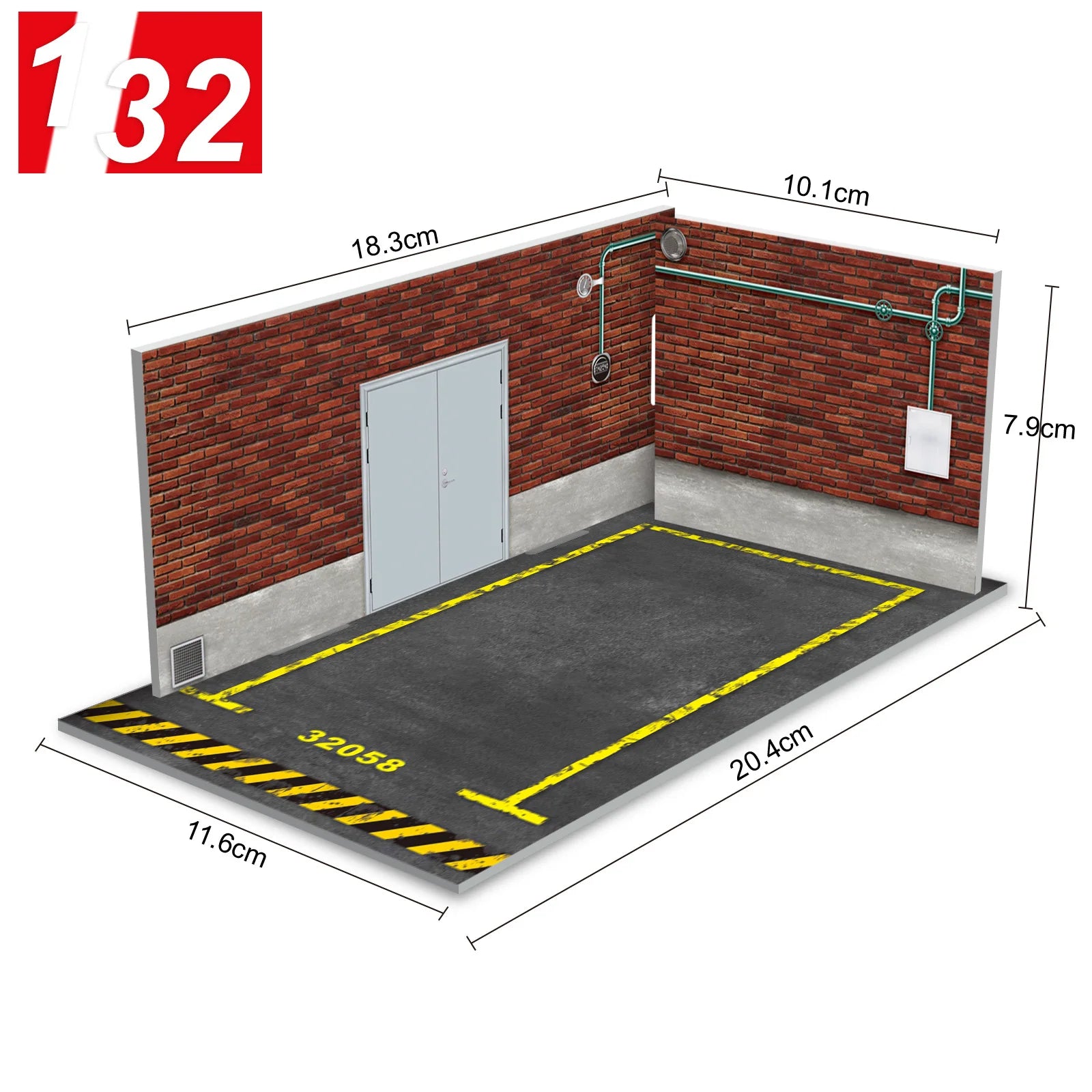 Diorama 1 32 Model Parking Space Diecast Car Miniature Cars Alloy Model PVC Board Scene Garage Background Wall DIY Ornament -
