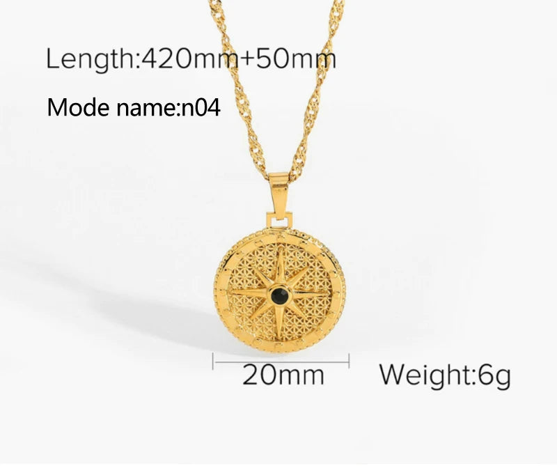 2026 Vintage Necklace On Neck Chain Women's Jewelry Accessories For Girls Clothing Aesthetic Gifts Fashion Pendant - gold n04