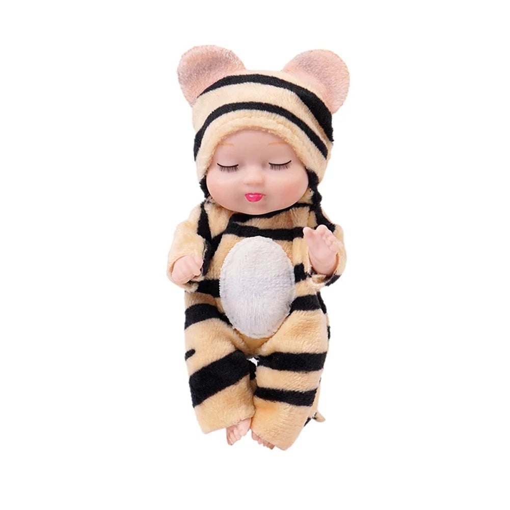 6Pcs Reborn Doll Kit Toy Simulation Princess Dolls Toy Mini Cute Sleeping Baby with Clothes Accessories Birthday Gift for Kid