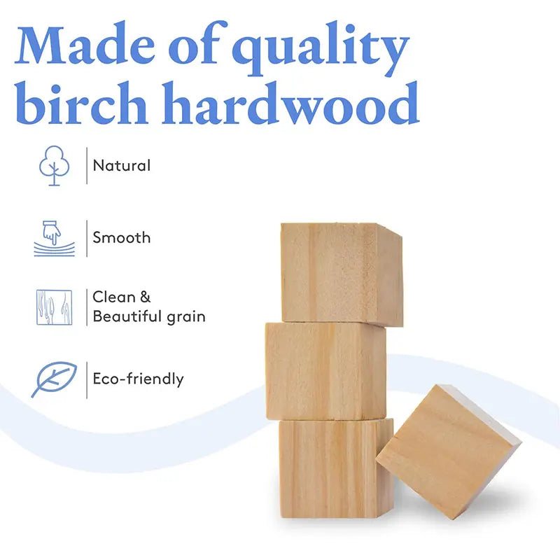 5-100pcs Unfinished Wooden Blocks Birch Blank Cube Blocks for DIY Arts Projects Craft Making Painting Baby Toy