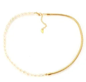 Stainless Steel Vintage Textured Delicate Necklace - C57