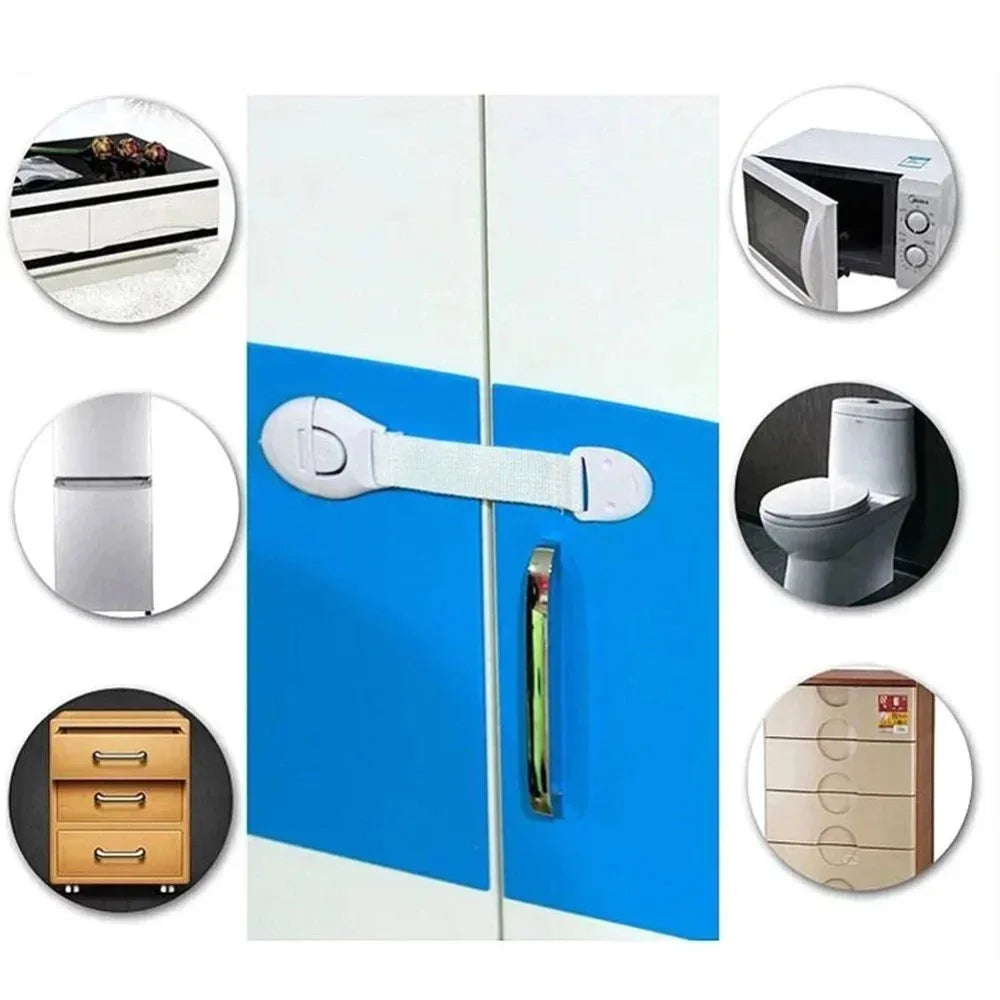 10pcs lot For Baby Furniture Door Drawer Lock Refrigerator Safety Locks Child Proof Infant Protector Brown Cabinet Safety Loc