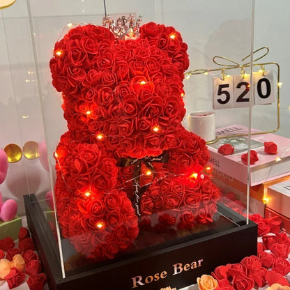 2026 Artificial Flower Eternal Rose Teddy Bear for 520 Mom Mother's Day Birthday Valentine's Day Anniversary Gifts & Decorati