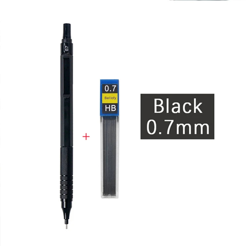 High Quality Metal Mechanical Pencils Set with Lead Refills Drafting Automatic Pencil 0.3, 0.5, 0.7, 2.0mm Pencil for Art Sup