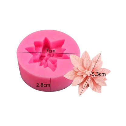 3D Holly Leaf Silicone Mold Cake Baking Christmas Decoration Chocolate Soap Red Fruit Flower Fondant Mould Kitchen Baking Too