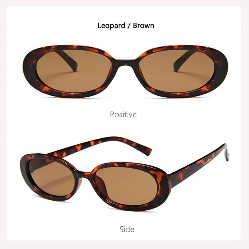 Sexy Small Oval Women's Sunglasses 2025 New Fashion Leopard Brown Hot Sun Glasses Female Retro Colorful Shade Eyeglass