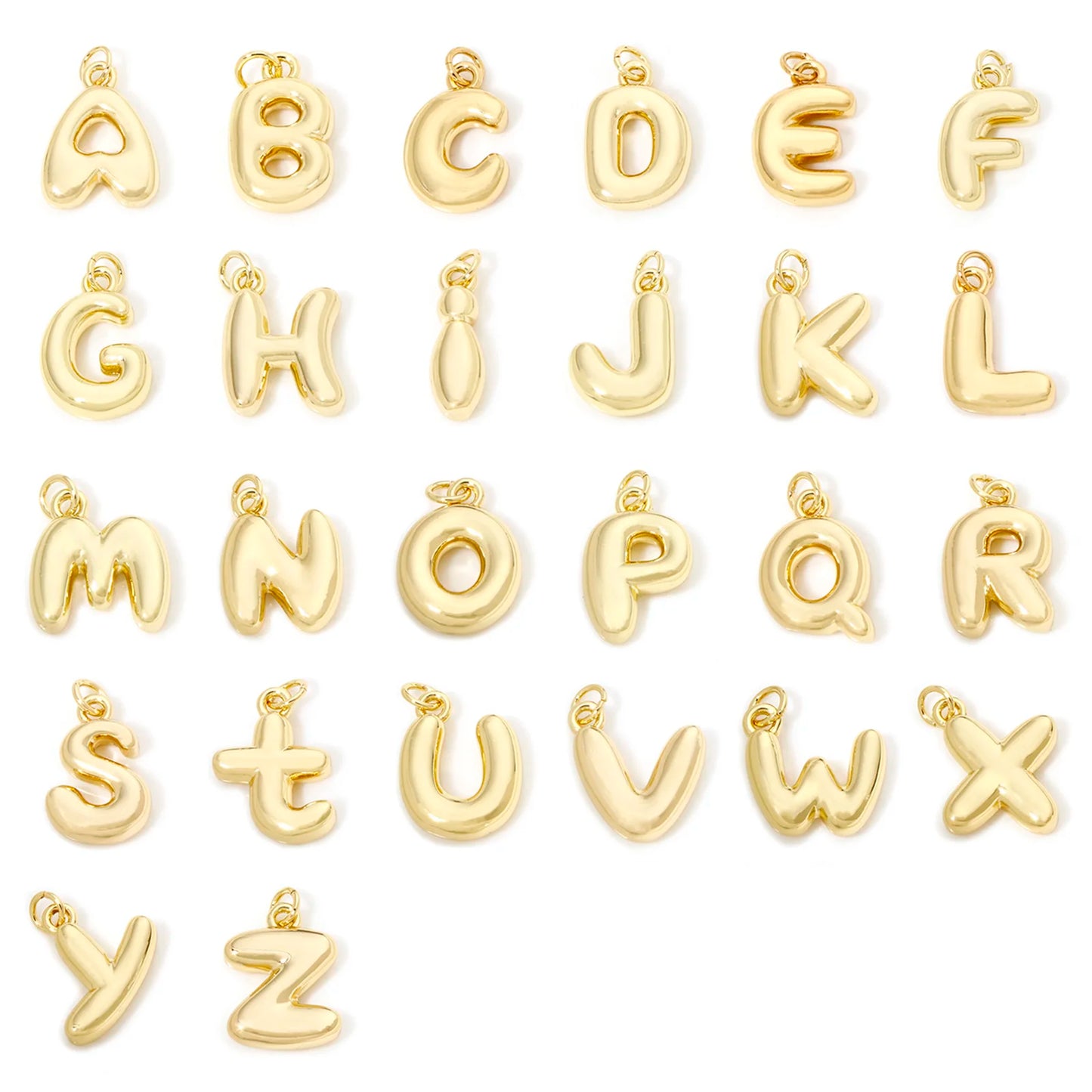1Pcs English Letter Brass Charms 18K Real Gold Plated Capital Alphabet Initial A-Z Pendant Personalized Jewelry Making Findin