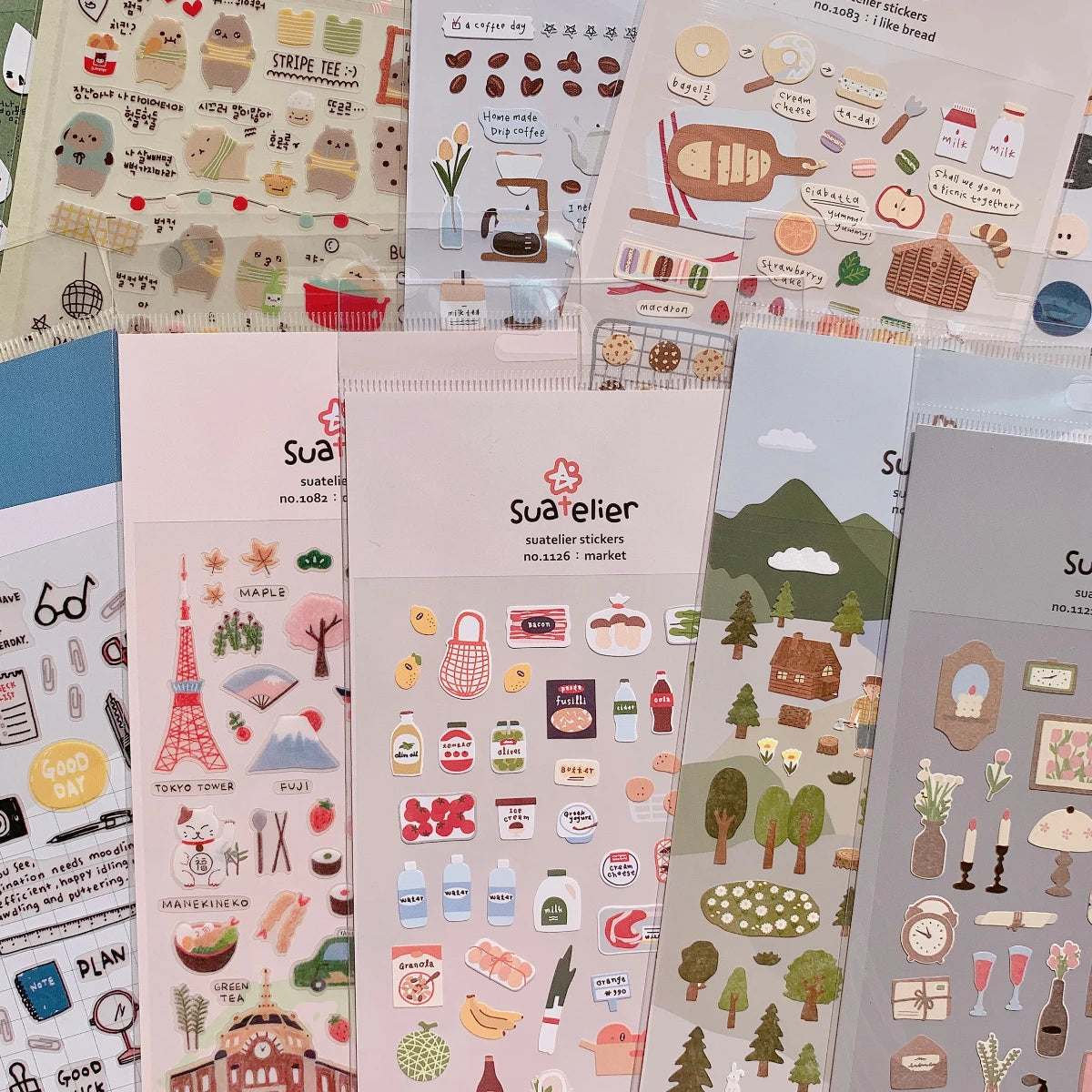 Korean Import Original Suatelier Daily Stickers Scrapbooking Diy Journal Stationery Sticker Decor Art School Supply