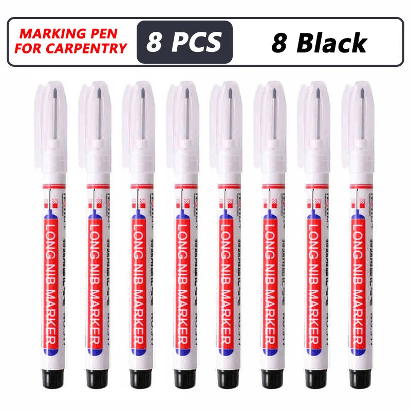 iLMH 4-40Pcs Deep Hole Long Nib Head Marker For Metal Perforating Pen Waterproof Bathroom Woodworking Decor Multi-Purpose Too
