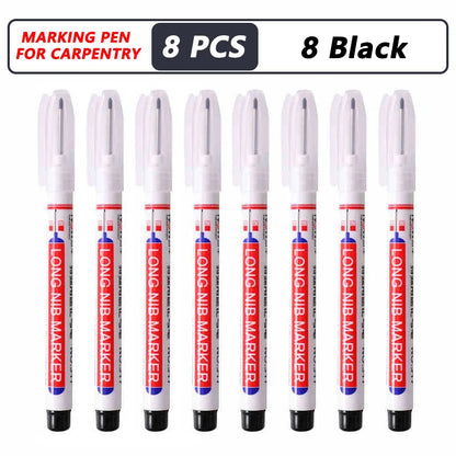 iLMH 4-40Pcs Deep Hole Long Nib Head Marker For Metal Perforating Pen Waterproof Bathroom Woodworking Decor Multi-Purpose Too