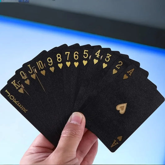 Black Rose Deck Poker Frosted Waterproof Plastic Playing Cards Texas Poker Collection Commemorative Chess Practical Party Gif