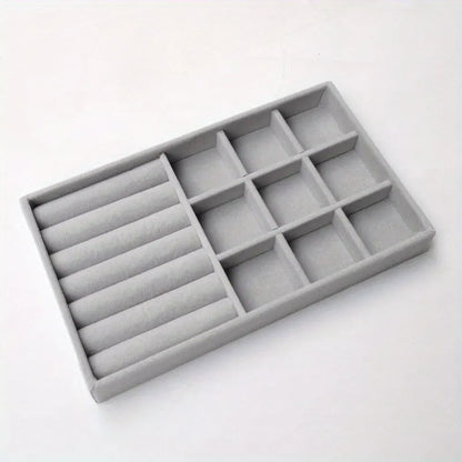 Velvet Jewelry Display Tray Exquisite Jewellery Holder Portable Ring Earrings Necklace Organizer Storage Box Organizator Tray