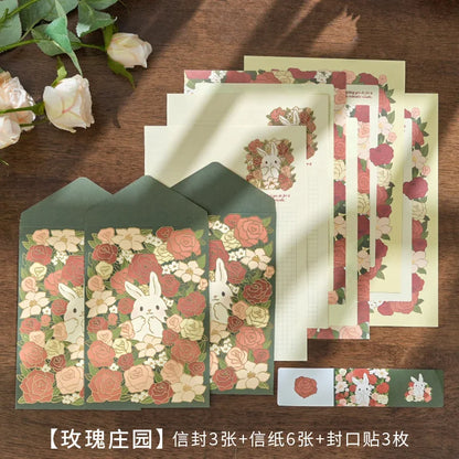 6 letter paper +3 envelopes Set Planner Stationery Supplies Message blessing letterhead