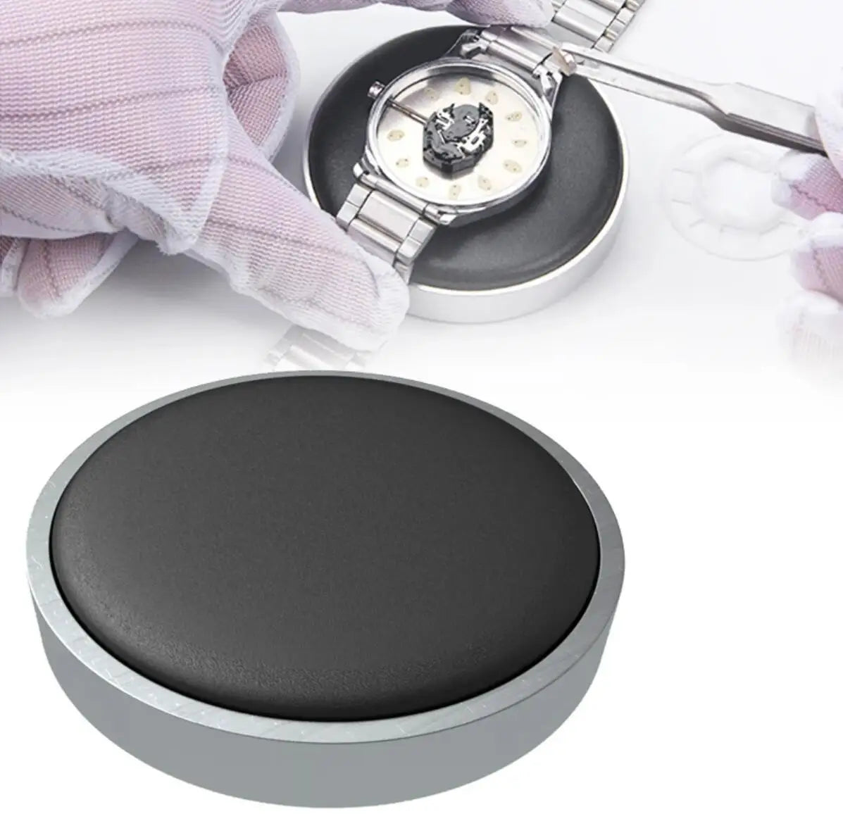 Watch Movement Casing Cushion Leather Protective Pad Holder for Watchmaker Watch Part Glass Repair Battery Change Tool 53/70m