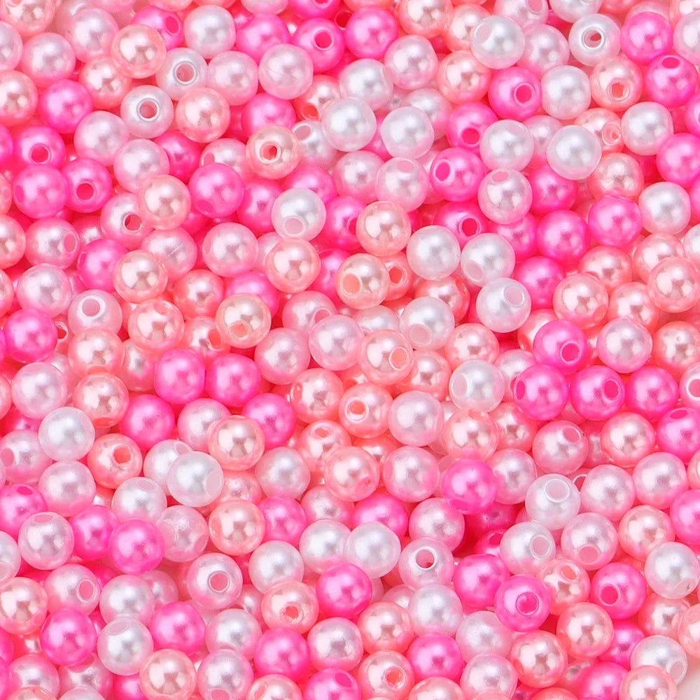 50-1000pcs/Lot Round ABS Imitation Pearl Beads Loose Beads Plastic Acrylic Spacer Bead For Jewelry Making Diy Bracelet Neckla