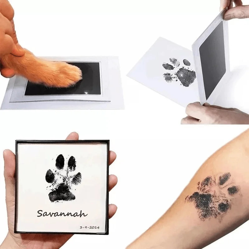 Pet Paw Print Commemorative Ink Pad，Dog or Cat Pet Owner Keepsake，DIY Inkless Handprints and Pet Pawprint Impression Making K
