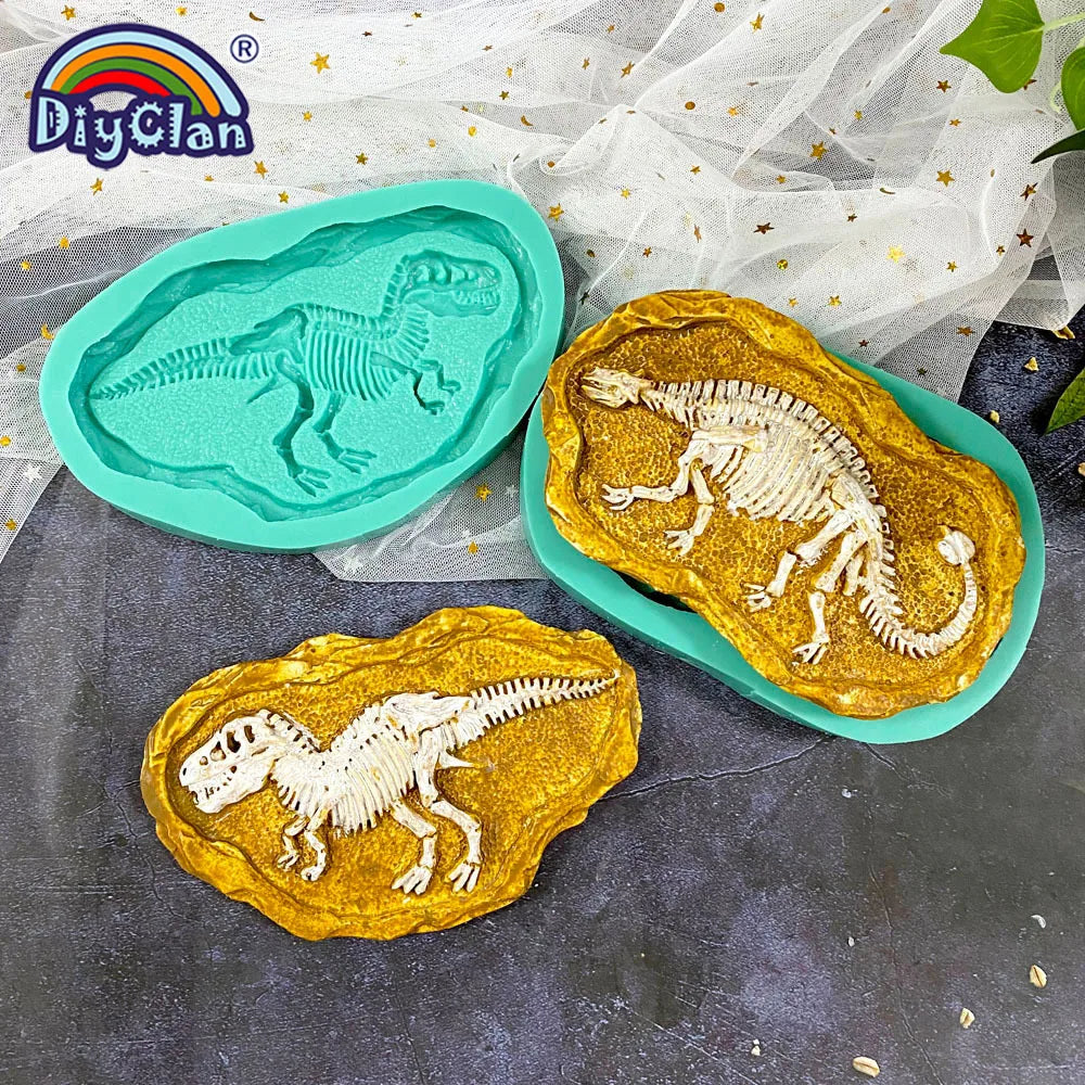Dinosaur Skeleton Specimen Silicone Mold Tyrannosaurus Ankylosaurus Specimen Model Gypsum Resin Handmade Epoxy Mold Handicraf