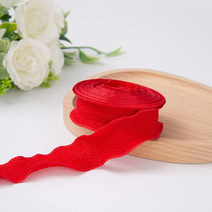 10Yards/Roll Fishtail Yarn Pleated Chiffon Ribbon Wavy Edged Ribbon For DIY Craft Bouquet Gift Wrapping Wedding Party Decorat