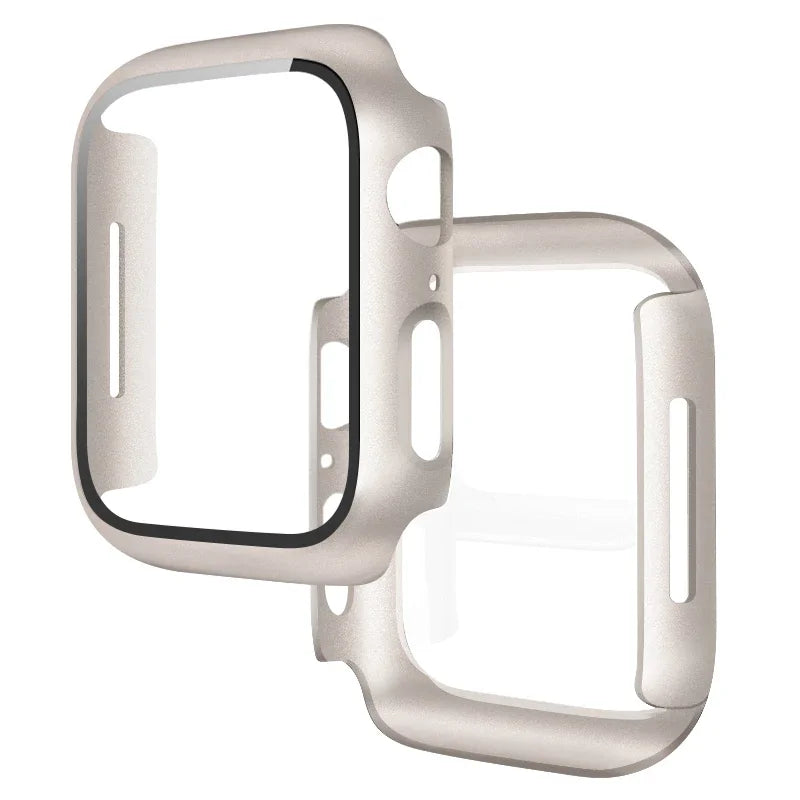 Tempered Glass+Cover For Apple Watch 11 10 9 8 7 46mm 42mm PC Bumper Screen Protector Case iWatch Series 7 6 5 4 SE3 44 40 45