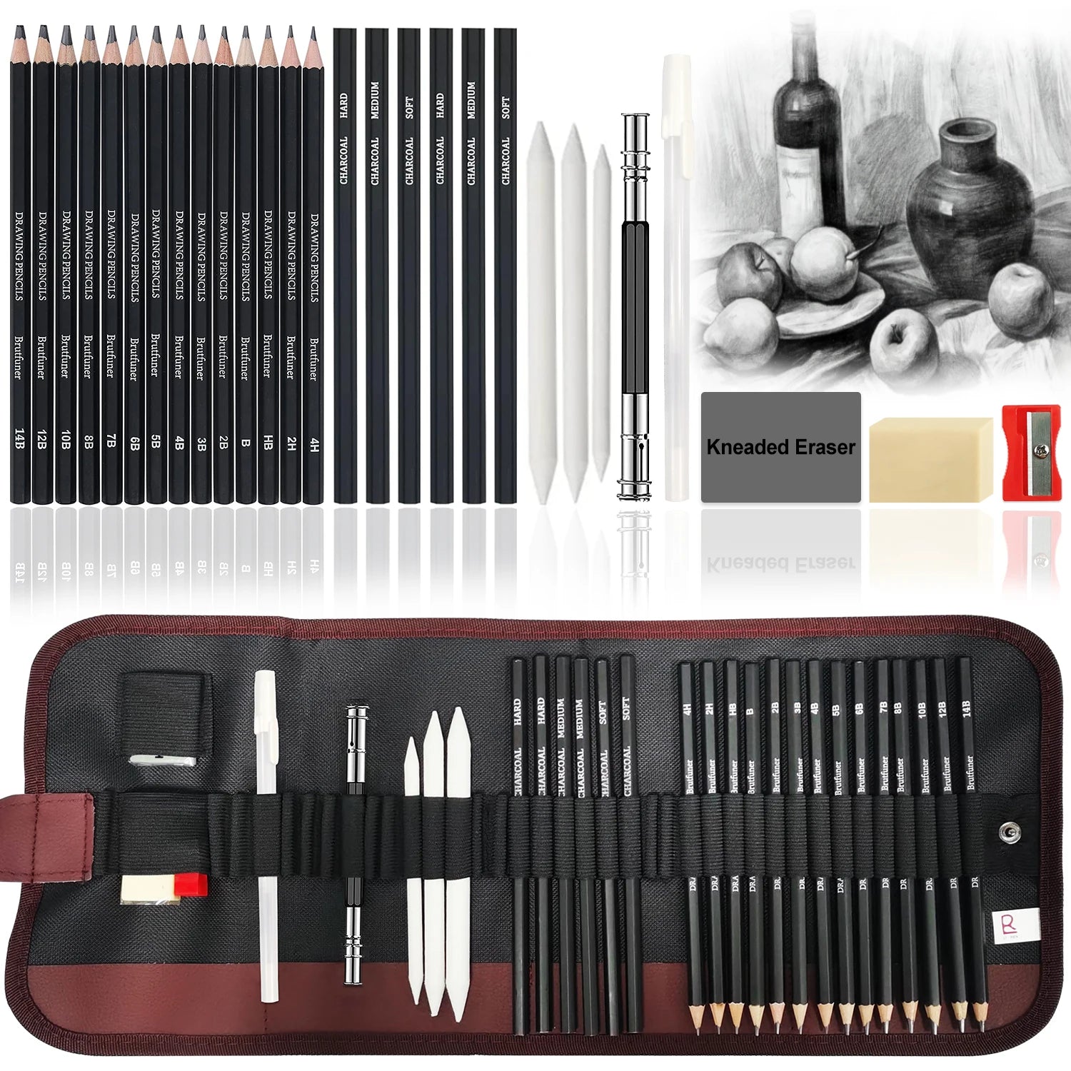 14/18/29/38/44/64 PCS Drawing Set Sketching Kit,Sketch Pencils Art Supplies with Graphite,Charcoal,Blending Tools & Accessori