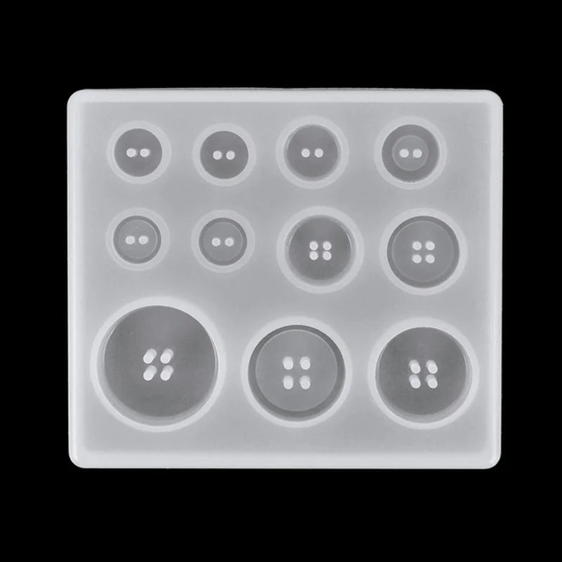 Button Mold with Hole Mold Non-stick Art Mold Decoration Cake Baking Tools DIY Silicone Mold Resin Button