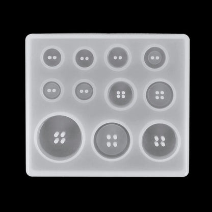 Button Mold with Hole Mold Non-stick Art Mold Decoration Cake Baking Tools DIY Silicone Mold Resin Button