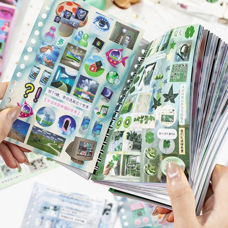 2Style 30 pieces/bag Time Reshaping Cut Film Coil Sticker Book Handbook Material Sticker DIY Photo Frame Scrapbook Notebook C