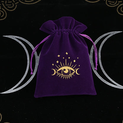 1Pcs Tarot Storage Velvet Bag Drawstring Suede Pocket Board Game Card Embroidery Package Witchcraft Supplies for Altar Tarot 
