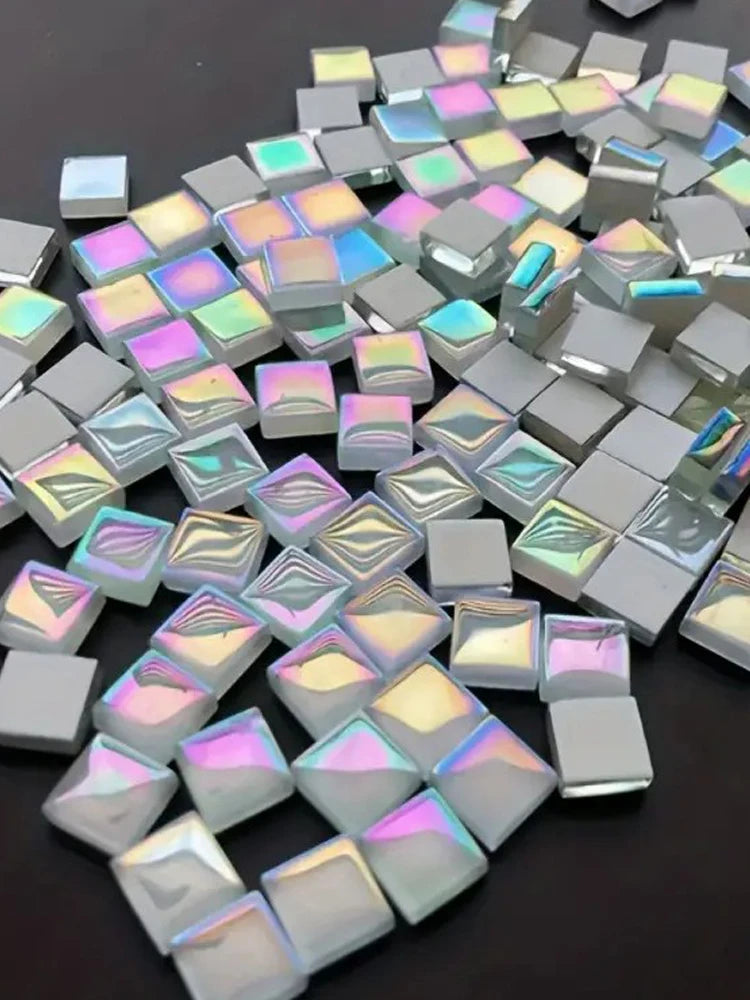 100pcs Colorful Metallic Gloss Mosaic DIY Material Particles Hand Painting Material Suitable for Creative Decoration Puzzle -