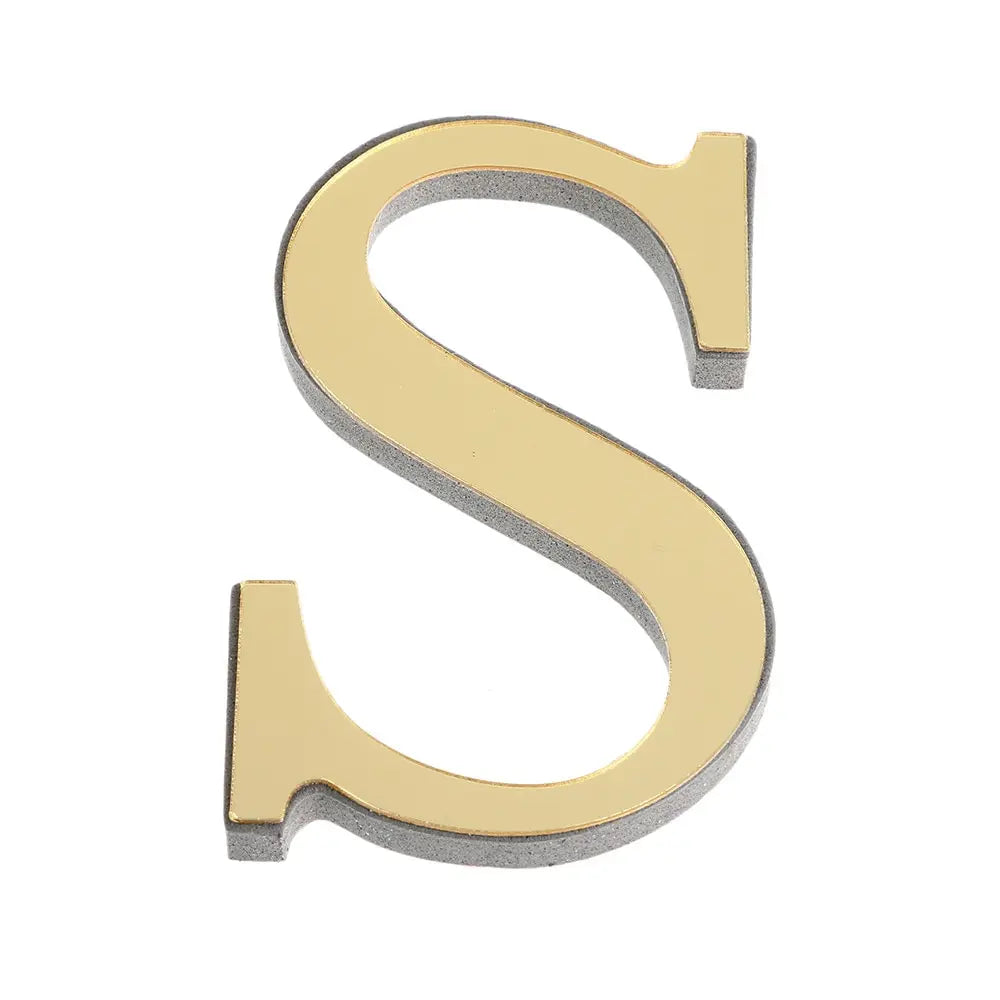 10CM 26 English Letters Wall Sticker 3D Mirror Acrylic Gold Wall Sticker Decals Self-Adhesive Home Party Decor Wall Art Mural