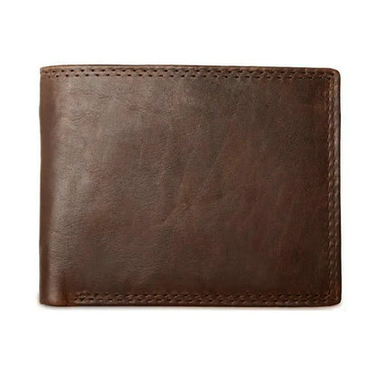 GENODERN Cow Leather Men Wallets with Coin Pocket Vintage Male Purse RFID Blocking Genuine Leather Men Wallet with Card Holde