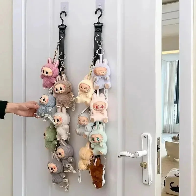 For 15/17cm Labubu Display Artifact Doll Storage Rack Wall Hanging Doll Pendant Hanging 360° Rotation for Labubu Accessories
