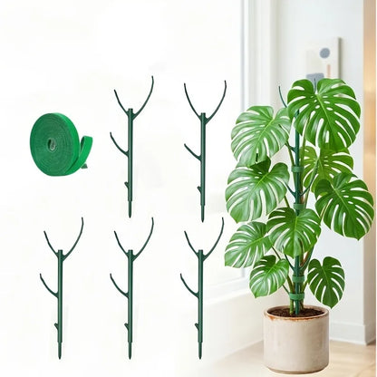 6Pcs Monstera Plant Support Set Stackable Tall Poles with Ties Support Climbing Plant Stems Durable Outdoor Gardening Support