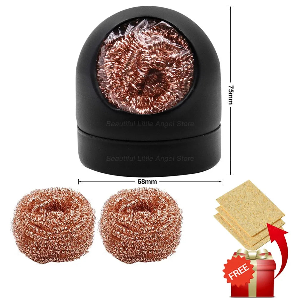 Desoldering Cleaning Ball Soldering Iron Mesh Filter Cleaning Nozzle Tip Copper Wire Cleaner Ball Metal Dross Box Clean Ball 