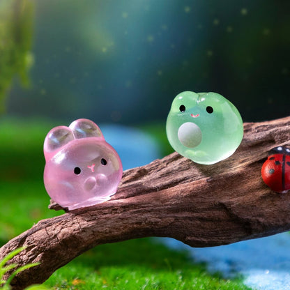 12/24/48pcs Luminous Mini Resin Animal Frog Tiger Figurine Glow in The Dark Miniature Figures Ornament Fairy Garden Accessori