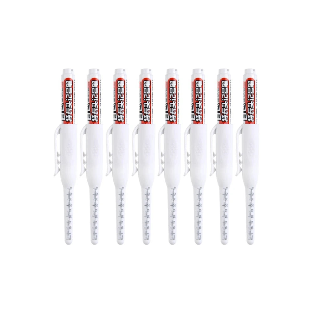 4-40Pcs White/Black/Blue/Red 45mm Deep Hole Marker Pens Long Nib Head Carpenter Pen Waterproof for Measuring Woodworking Offi